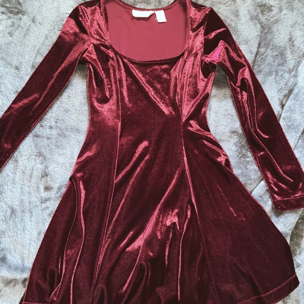 Red velvet dress
